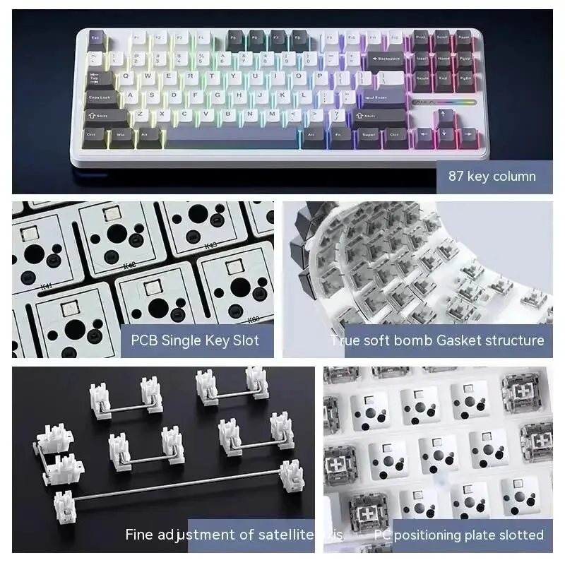 AULA F87 Pro Teclado Mecanico 87 Teclas RGB Tri-Mode BT - imagen 3