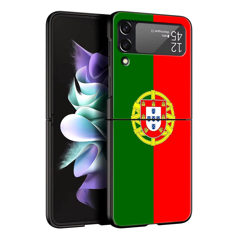 Funda de teléfono de Portugal para Samsung Galaxy Z Flip3 Flip4 Flip5, carcasa para Z Flip 3 4 5 6 7, funda trasera plegable dura - imagen 2