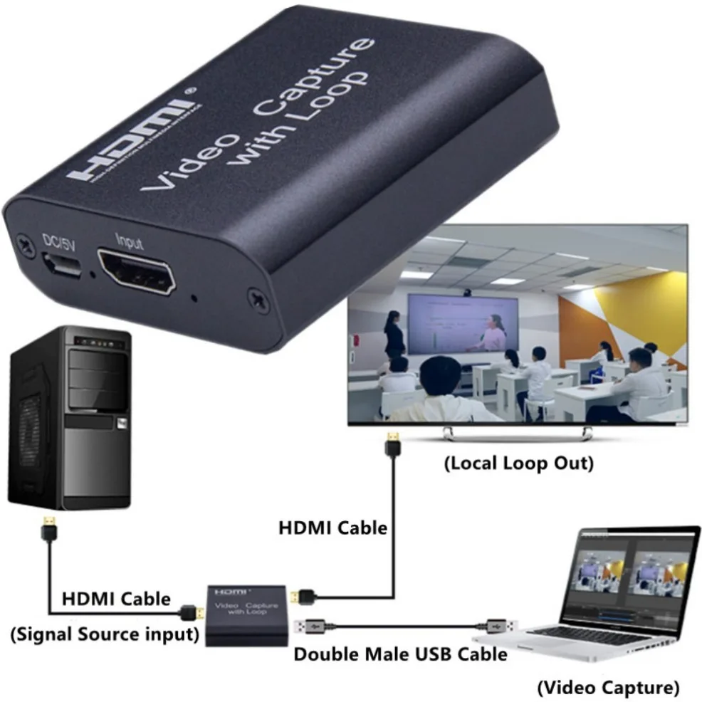 Tarjeta de captura de vídeo 4K HDMI con bucle para grabación de juegos, transmisión en vivo, Grabber 1080P para Live Broadcas Switch Xbox PS4/5 - imagen 3