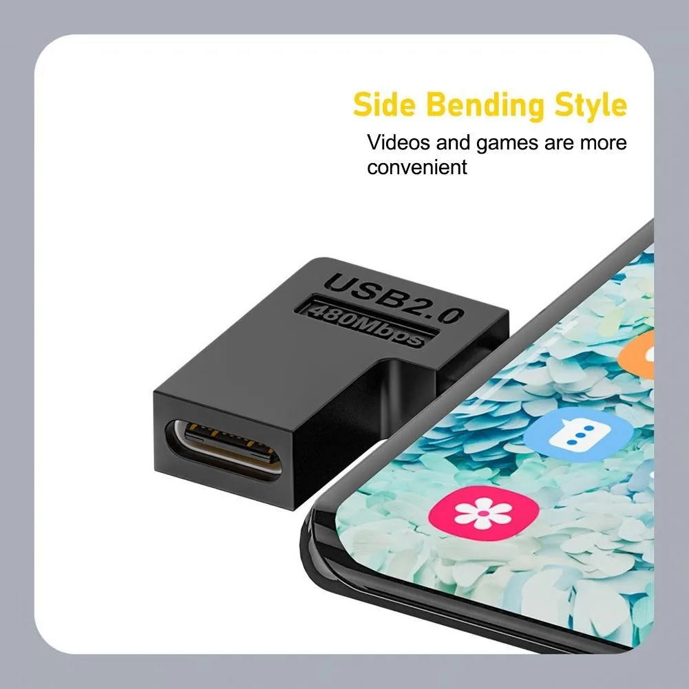 Adaptador USB2.0 tipo C hembra a Micro USB macho hembra USB-C adaptador convertidor de 90 grados para Android Samsung - imagen 5