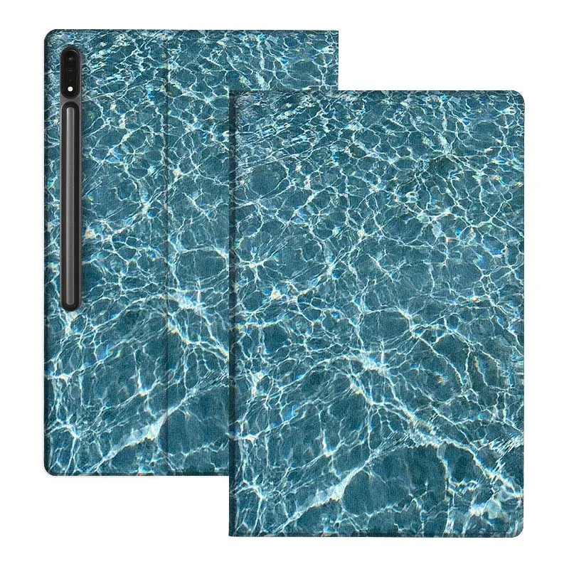 Ondulaciones de olas oceánicas azules para Samsung Galaxy Tab S7 S8 S9 S10 11 12,4 13,1 FE Plus Lite pulgadas funda para tableta - imagen 5