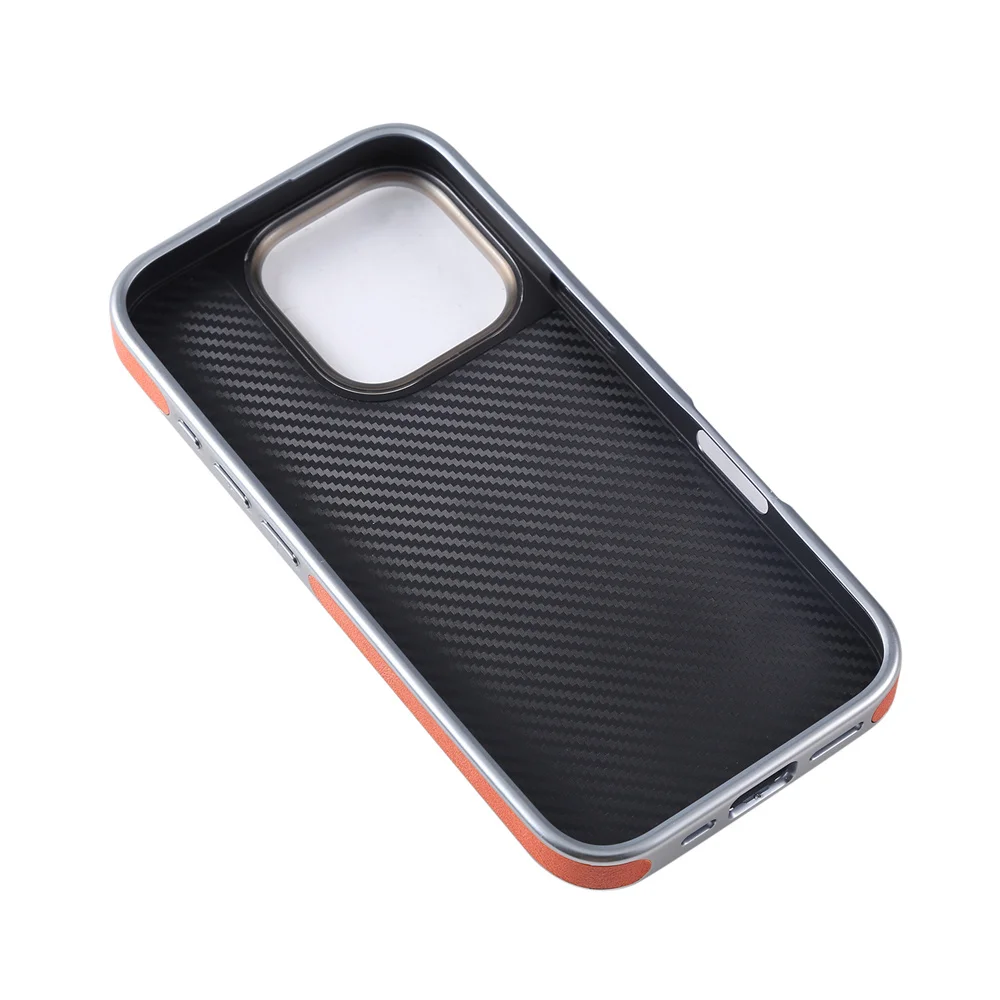 Funda de teléfono magnética de cuero clásico con soporte oculto de rotación 360 para iPhone 14 13 15 16 Pro Max, funda protectora trasera con marco chapado - imagen 5