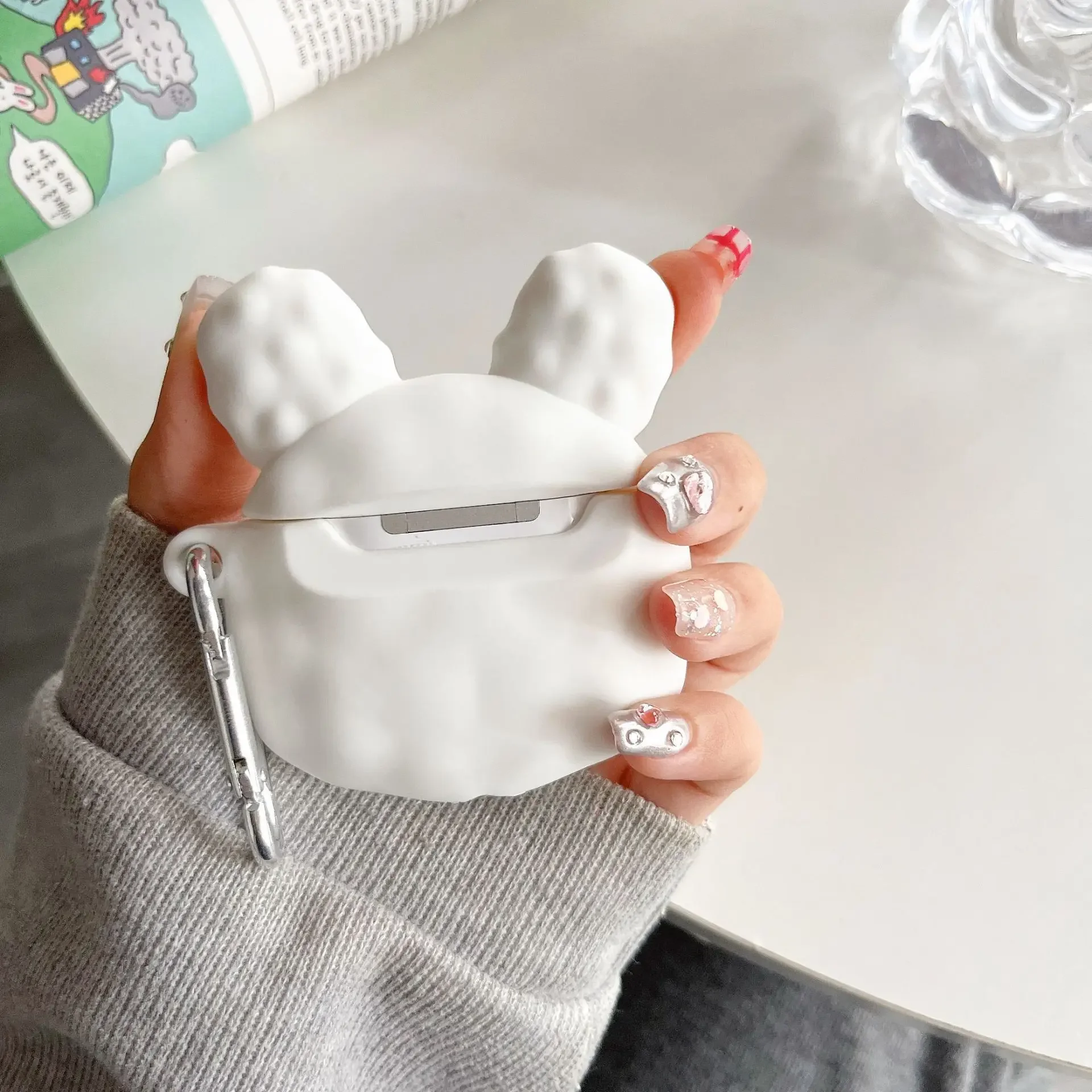 Funda protectora de dibujos animados para AirPods Pro2, gorro de conejo, funda de castor pequeño para Apple Airpods 4 3 2 1, funda para auriculares Bluetooth - imagen 5