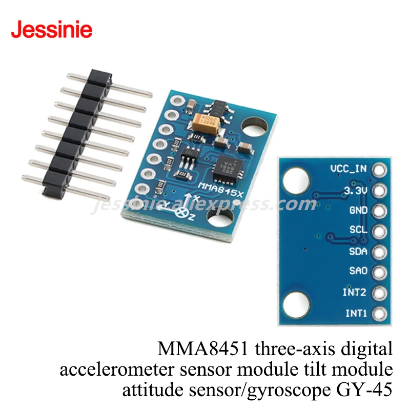 GY-45 MMA8451 MMA8452 BMI160 GY-91 10DOF Módulo de Sensor Original acelerómetro Triaxial Digital inclinación de alta precisión - imagen 2