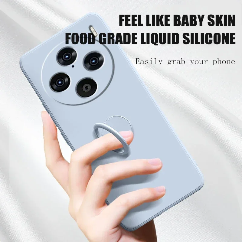 Para Vivo X300 Pro anillo de silicona líquida soporte funda de teléfono para Vivo X200 FE X200 Ultra X100 soporte de cordón cubierta protectora trasera - imagen 4