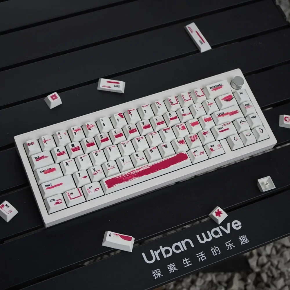 Teclas de corrección roja para teclado mecánico, 132 teclas, altura de cereza, sublimación térmica PBT, 61, 68, 87, 98, 104, 108 - imagen 3