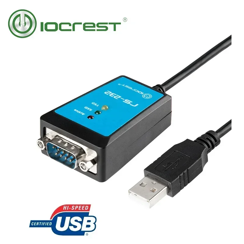 IOCREST 1,8 M FTDI Chips USB 2,0 a DB9 RS232 puerto com convertidor de Cable serie con anillo magnético luz Led para industrial - imagen 2