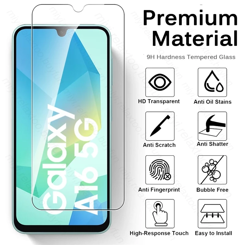 Samung A16 5G vidrio 4/2 Uds 9H cubierta protectora de pantalla de vidrio templado para Samsung Galaxy A16 5G A06 4G A 16 06 16A 06A película de teléfono - imagen 2