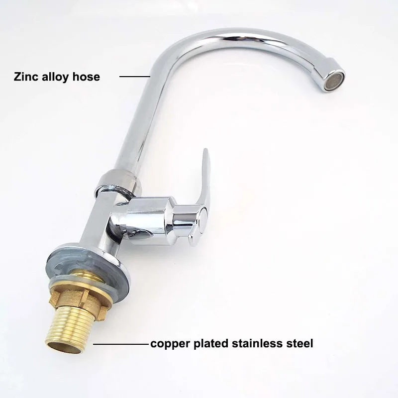 Cabezal de grifo de cocina giratorio 360, boquilla de agua fría de un solo orificio, rociador de corriente, color plateado, grifo de fregadero, accesorios para el hogar q1 - imagen 4