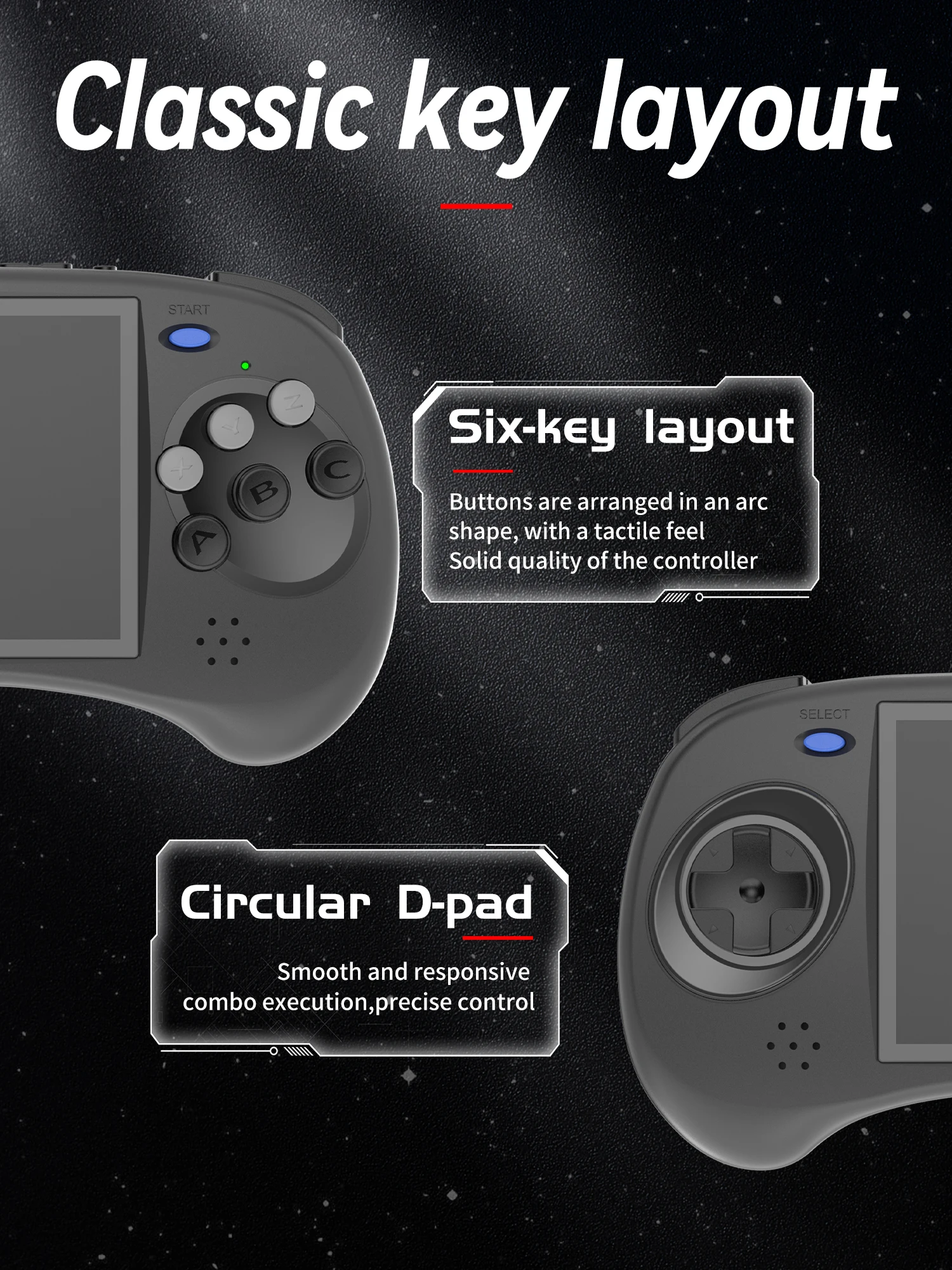 ANBERNIC-consola de juegos portátil RG ARC-D ARC-S, diseño de seis botones, 4 ", IPS, Linux y sistema operativo Android, reproductores de vídeo Retro, compatible con mango con cable - imagen 3