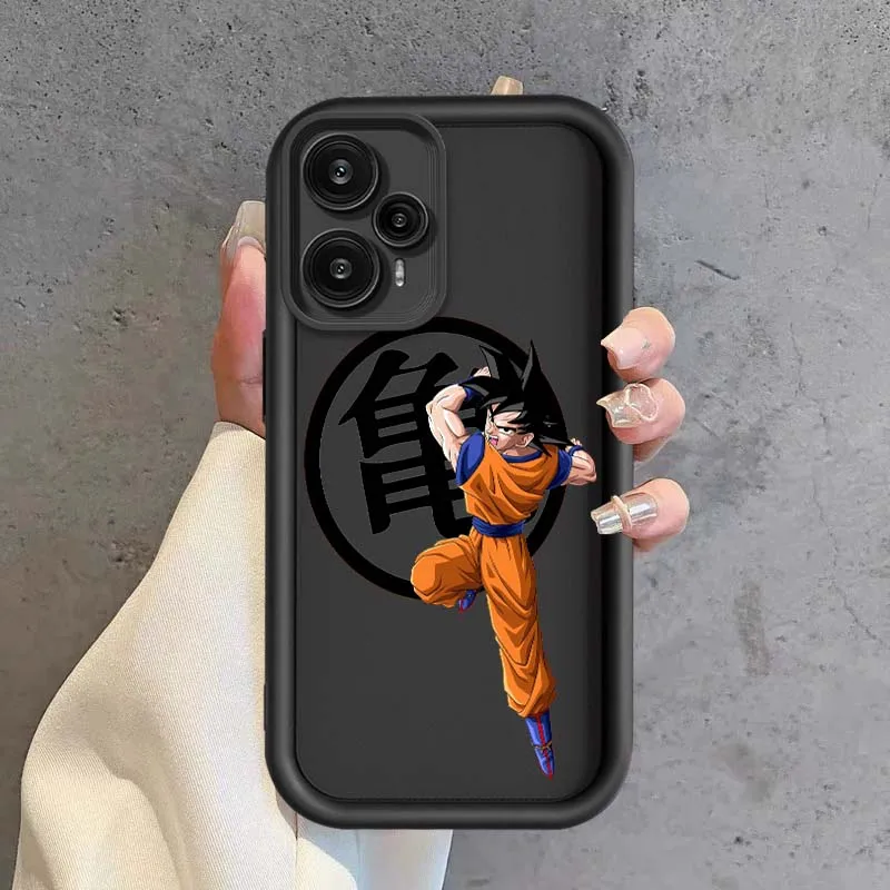 Funda de dibujos animados divertida d-dragon Balls Goku para Xiaomi Poco X6 X5 X4 X3 F6 F5 F4 GT M6 M5 Pro Plus 5G funda de teléfono con escalera ocular - imagen 3