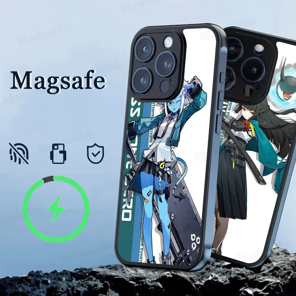 Funda de teléfono Zenless Zone Zero, funda magnética para iPhone 16 14 13 12 11 15 Pro Max Plus para cubierta de carga inalámbrica Magsafe
