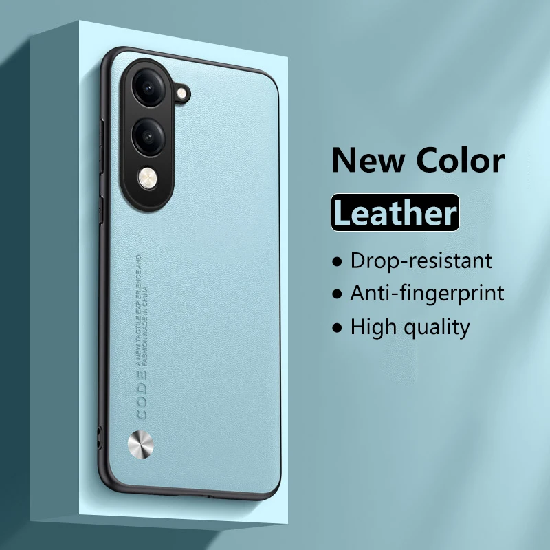 Funda de cuero para vivo Y04 4G Y 04 04Y fibra de carbono mate protección de silicona dura a prueba de golpes lente completa cubierta de teléfono vivoY04 Shell - imagen 4