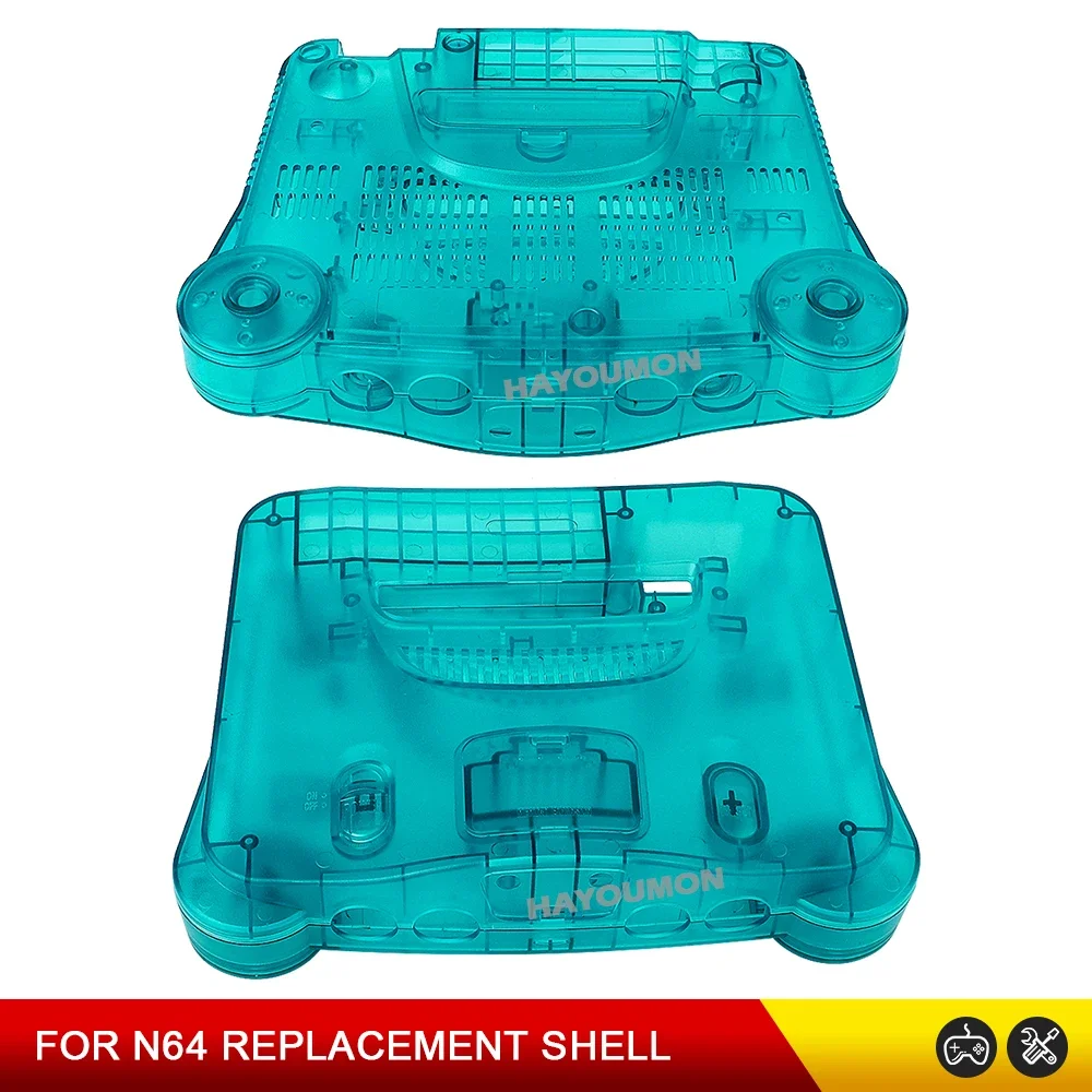 Nueva carcasa de repuesto azul hielo, carcasa translúcida Compatible con consola de videojuegos Retro N64, caja transparente de 12 colores - imagen 3