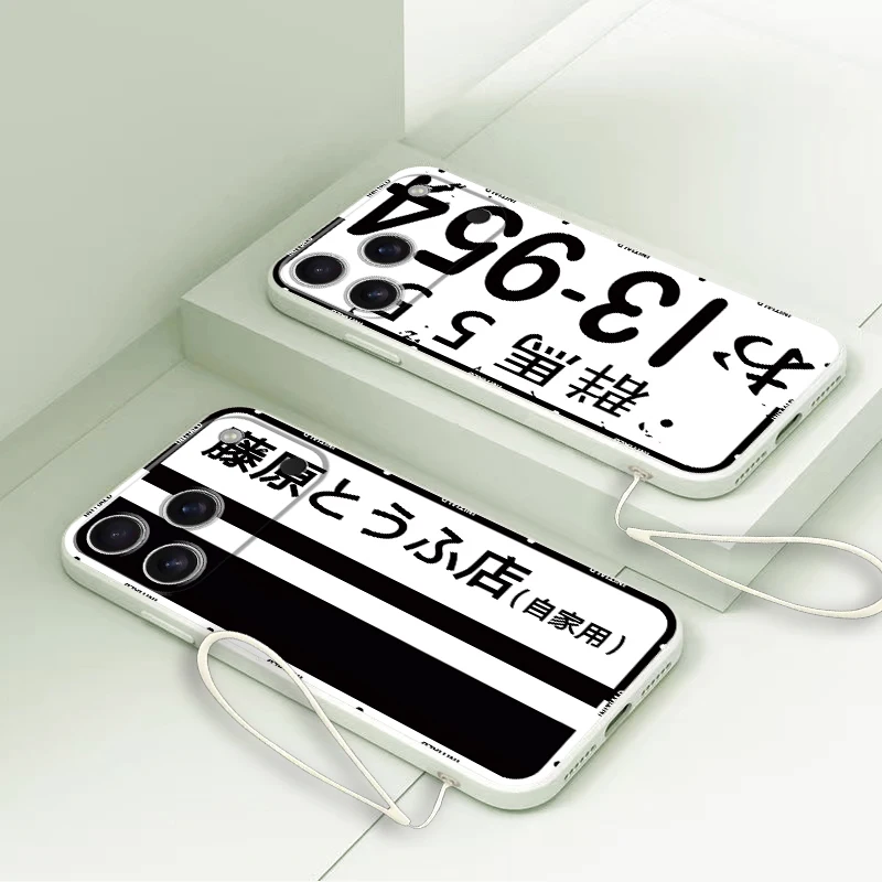 Funda para Apple iPhone 16 14 15 Plus XR 7 8 11 12 13 Pro Max 16e XS 17 Air funda suave Anime iniciales D coche - imagen 5