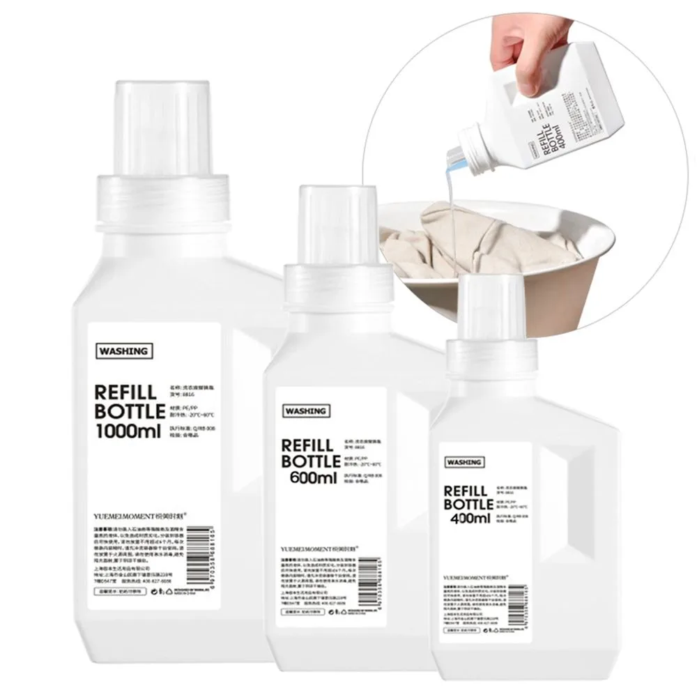 Botella de detergente de lavandería de gran capacidad para baño, agente de limpieza recargable para el hogar, botella de detergente para ropa