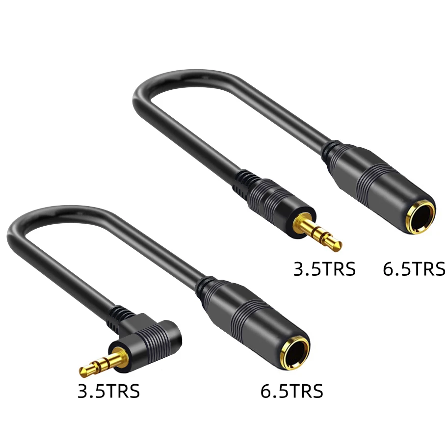 Nku-adaptador Jack de 1/8 ", 3,5mm a 1/4", 6,35mm, ángulo recto, 6,5, 3,5, TRS estéreo, TS Mono, cable de extensión de Audio AUX para amplificador de altavoz