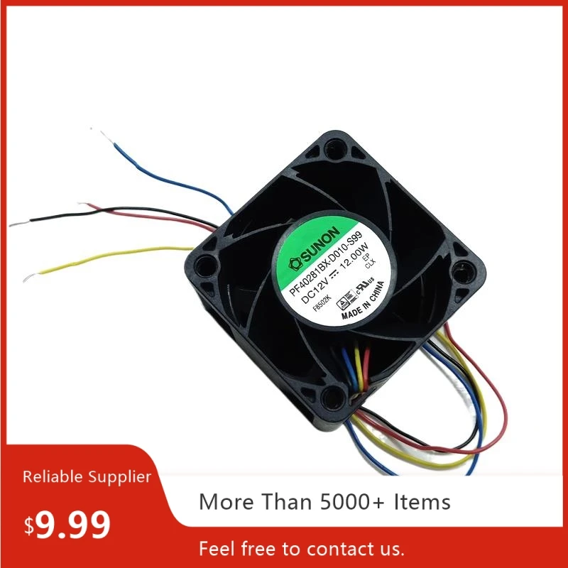 PF40281BX-D010-S99 Ventilador de refrigeración de alta velocidad de 40 mm y 12 V, 16000 RPM, 24 CFM, control PWM para servidores y equipos industriales