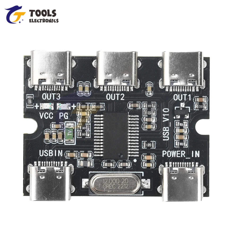 Tipo el concentrador 1 del eje de la placa de expansión USB C en el módulo de expansión USB Hud del eje de 3 salidas con la interfaz de alimentación - imagen 5
