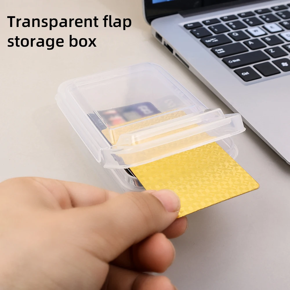 Caja de almacenamiento de plástico transparente para tarjetas fotográficas, organizador de escritorio, organizador de clasificación, papelería, 3 pulgadas - imagen 4