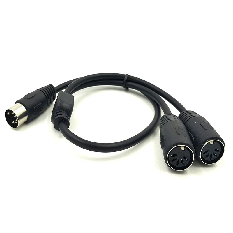 Cable adaptador Y divisor MIDI DIN de 5 pines, cable de audio de extensión hembra MIDI de 5 pines macho a doble 2 x DIN-5, teclado MIDI de 0,5 m - imagen 2