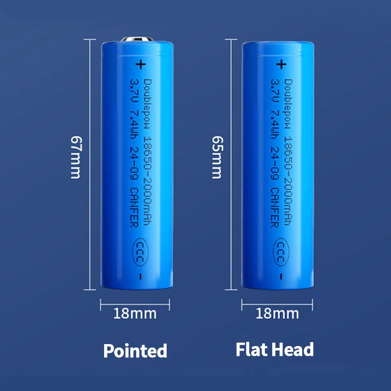 Baterías ICR 18650 2000mAh 3,7 V batería Icr18650 recargable de iones de litio + cargador USB para linterna Radio juguetes lámpara de minería - imagen 2