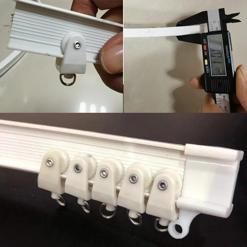 Rodillos de rueda de cortina Flexible de plástico, riel recto y curvo, gancho colgante, anillo deslizante, accesorios de Hardware para el hogar, 10/20 piezas - imagen 5