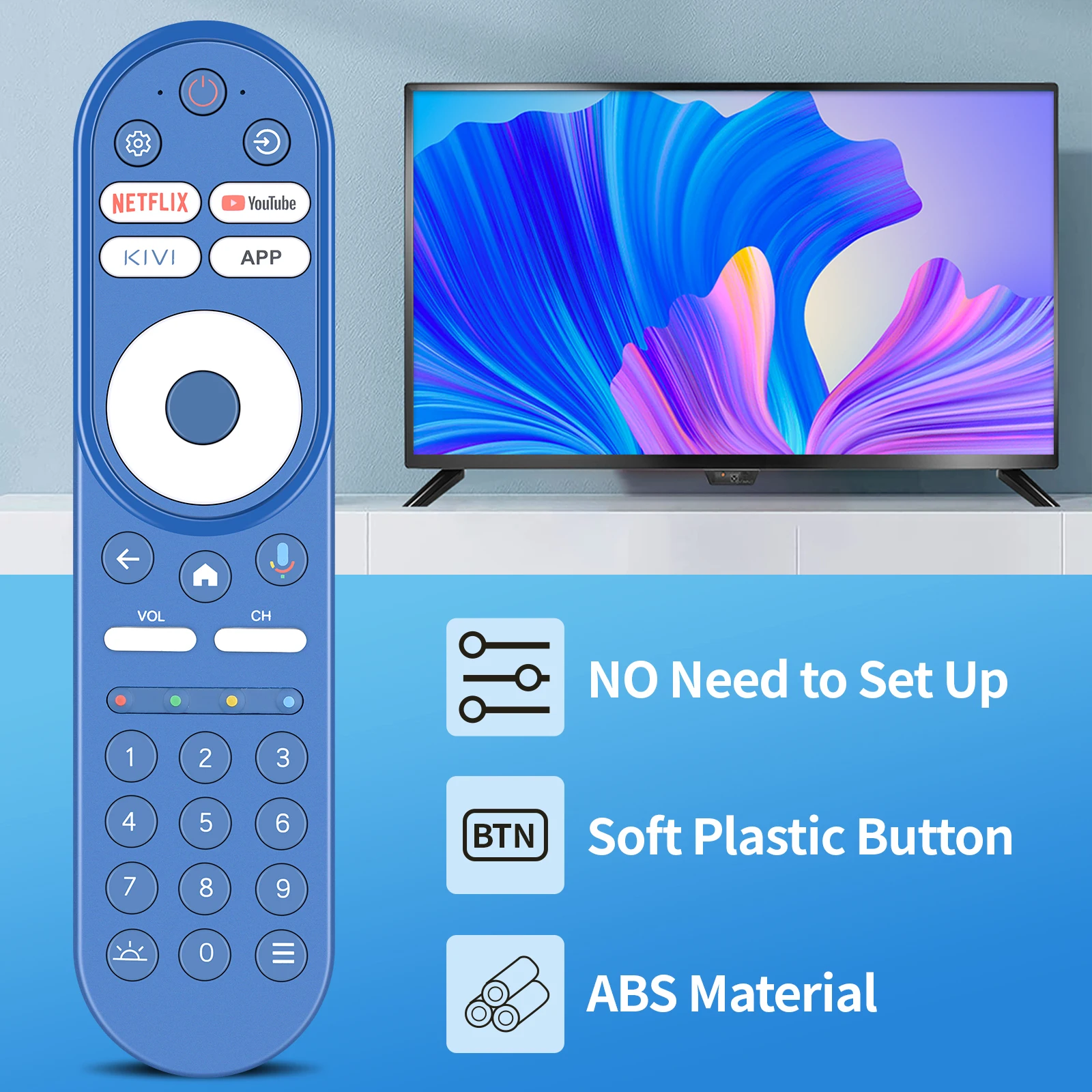 Mando a distancia para TV, nuevo mando a distancia para 55 ", UHD, KIVI 32, 43, 55U760QB, KidsTV - imagen 3