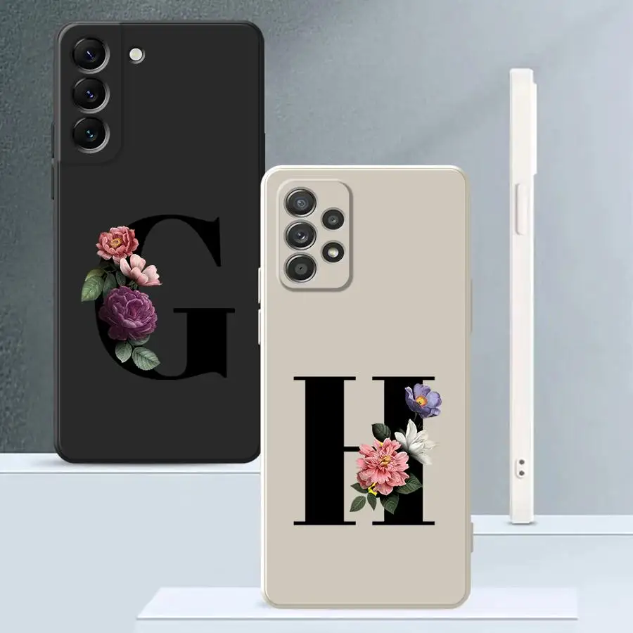 Funda blanda para Samsung Galaxy A35 A15 A24 A36 A26 A11 A12 A22 A52 A34 A13 A14 A51 A16 Lnitial Letter