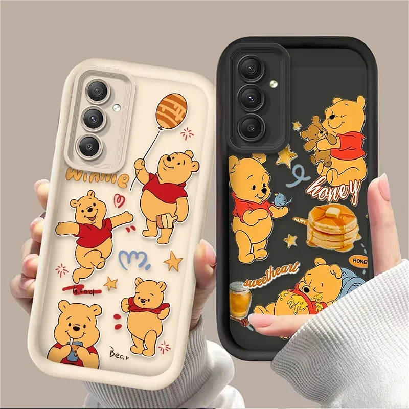 Funda de lujo de Disney Winnie Pooh para Samsung Galaxy, A55, A35, A25, A15, A05, A05S, 5G, A24, A13, A23, A12, A22, A32, A52, A52S, A71, A72, A51, 4G