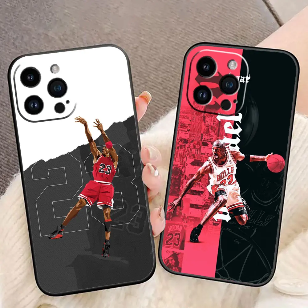 Reproductor de baloncesto 23 Funda de teléfono para iphone Apple 16E 16 15 14 13 12 11 Pro XS Max X SE 8 7 Plus Funda de silicona Funda Shell - imagen 2