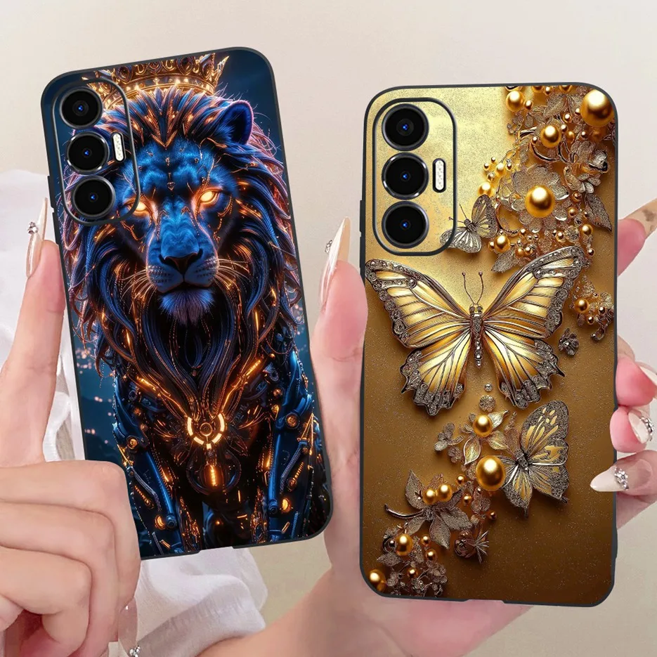 Para Tecno Pova 3 funda LF7n nueva funda pintada de mariposa de lujo funda de teléfono suave de TPU para Tecno Pova Neo 3 LH6n Pova3 PovaNeo3 Shell - imagen 3