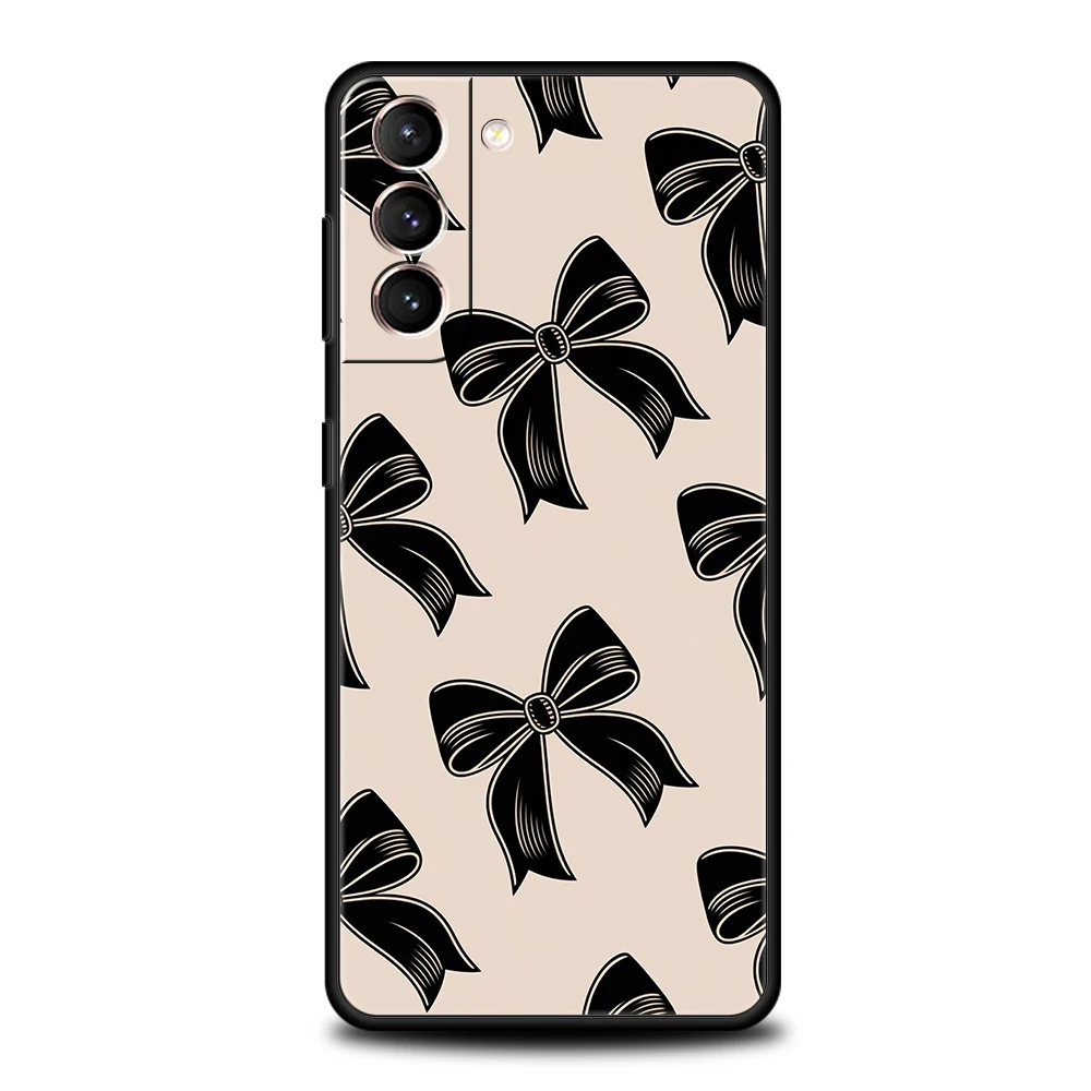 Funda de teléfono con lazo de corazón rosa para Samsung Galaxy S25 Edge S24 S23 S22 Ultra S20 S21 FE 5G S10 S9 Plus S10E, funda suave - imagen 4