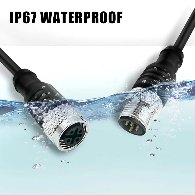 Conectores de enchufe de aviación M12 M8, Sensor impermeable de 3/4/5/8 pines, línea de tira macho hembra de 2/5/10/15/20M, línea de conexión de codo tipo A - imagen 5