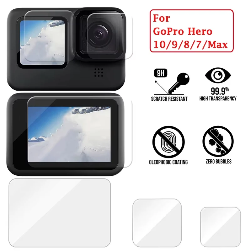 Hero 11/10/9/8 Protector de pantalla de vidrio templado negro película protectora de protección de lente para Go Pro Hero 8 9 10 11
