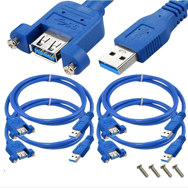 Cable de montaje en panel de extensión USB 3.0 SuperSpeed macho a hembra con tornillos para ordenadores, teléfonos móviles y impresoras - imagen 5