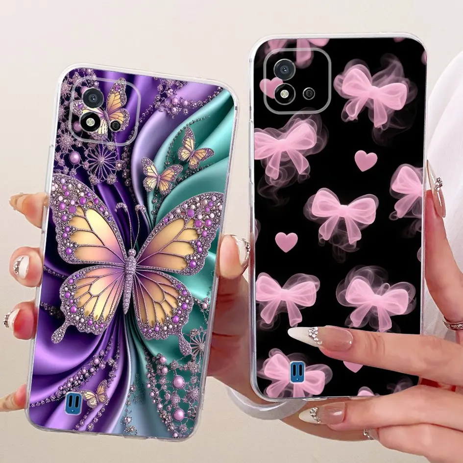 Para Realme C11 2021 funda RMX2185 silicona transparente moda pintada suave TPU funda trasera de teléfono para Realme C11 C20 C20A C 11 bolsa - imagen 3