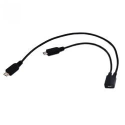 Divisor Micro USB 2.0 Y Hembra a Doble Macho Extensión Carga Datos