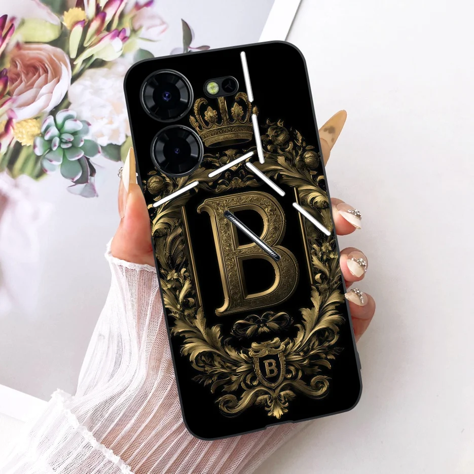 Para Tecno Pova 5 Pro 5G funda LH8n cubierta de letras de corona de lujo funda de teléfono suave de TPU para Tecno Pova 5 LH7n Pova5 Pro bolsas de cubierta trasera - imagen 5