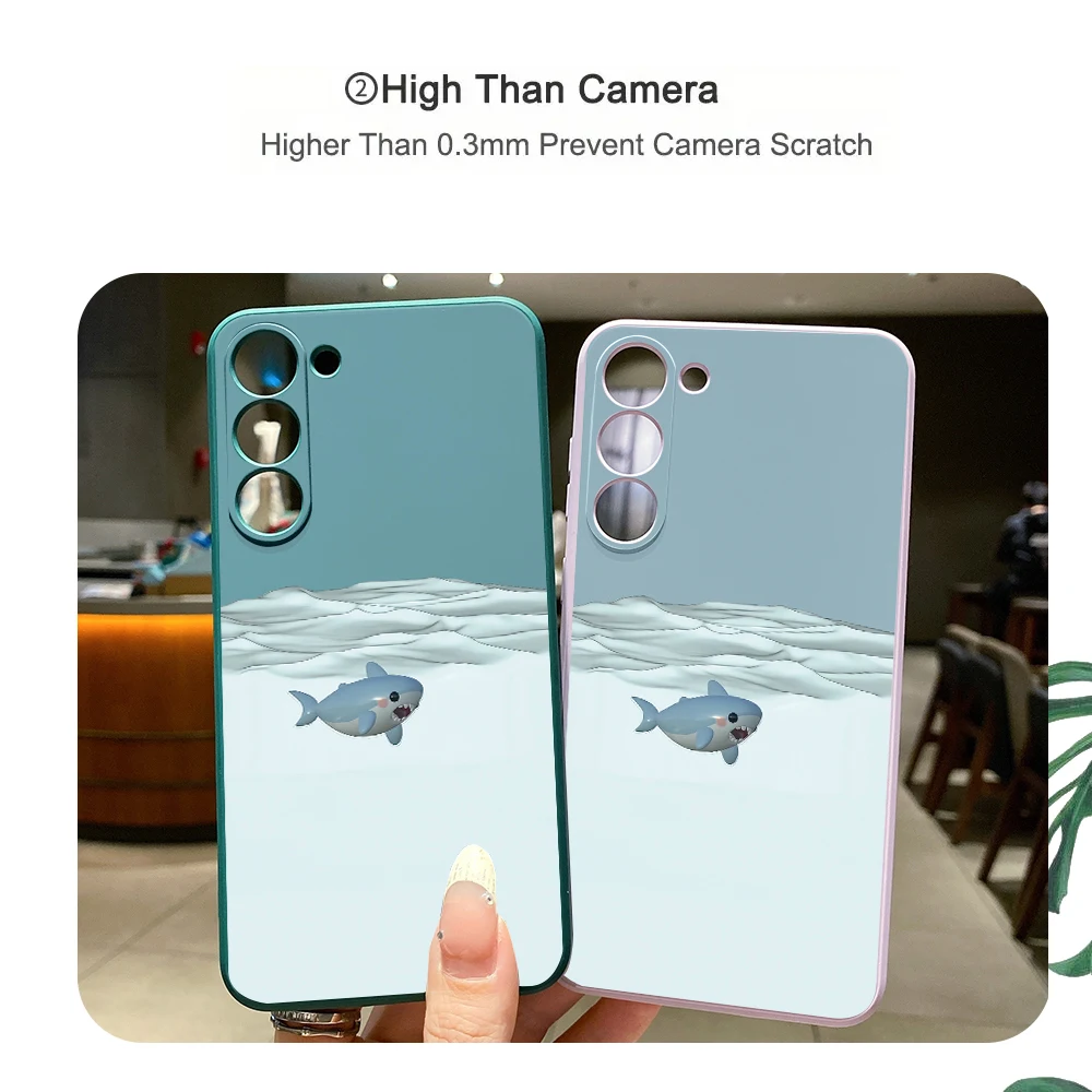 Funda de teléfono de silicona con dibujos de tiburones para Samsung Galaxy S25 S23 S22 S21 Ultra Plus, funda protectora para Galaxy S24 S23 S21 FE - imagen 4