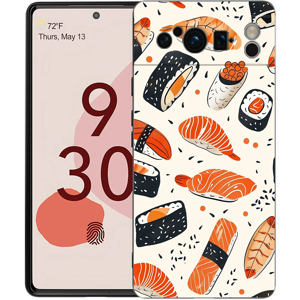 Para Google Pixel 10 Pro funda de teléfono Pixel 9 Pro XL TPU funda Pixel 8 Pro 9A 8A 7A 7 6A 6 Pro funda suave lindo sushi de dibujos animados - imagen 3