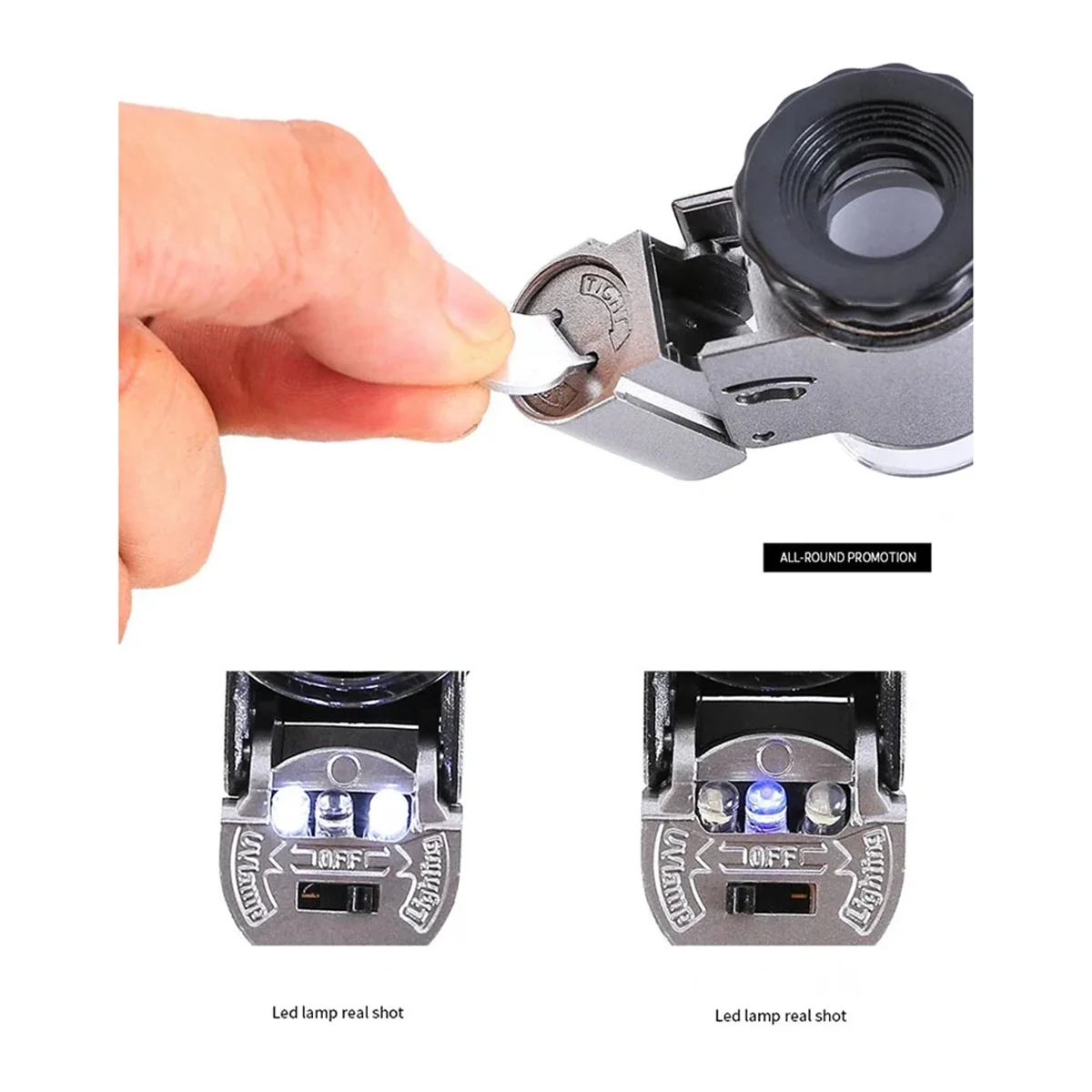 Lupa de mano SUPER HOT New 50X para joyería con luz UV LED - imagen 3