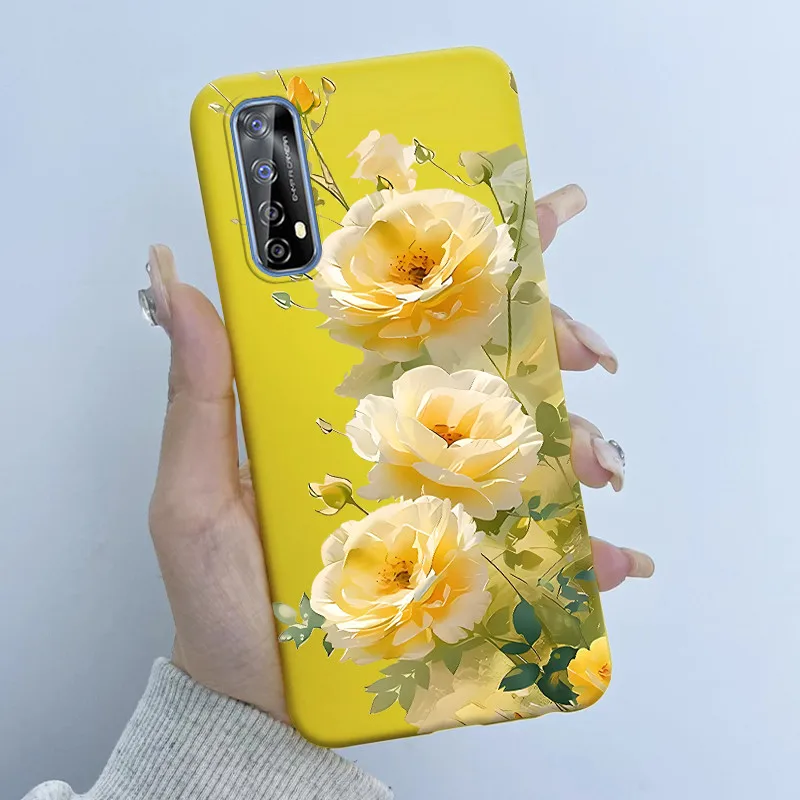 Para Realme 7 RMX2151 RMX2155 funda de teléfono diseño de mariposa flor chica suave silicona TPU carcasa trasera para Oppo Realme 7 4G cubiertas - imagen 3