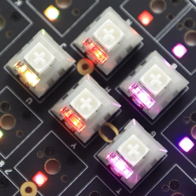 Kailh Box-interruptor de búho blanco, Teclado mecánico táctil de 5 pines, 60gf, resorte corto, RGB, SMD, lubricado en fábrica para reproductor de juegos - imagen 2