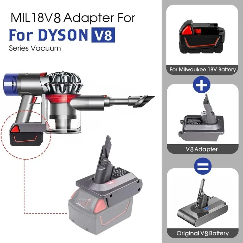 Adaptador convertidor de batería MT18V6 para batería de iones de litio Makita18V para Dyson V6 V7 V8 SV04 SV03 DC59 DC58 DC62 SV05 - imagen 3
