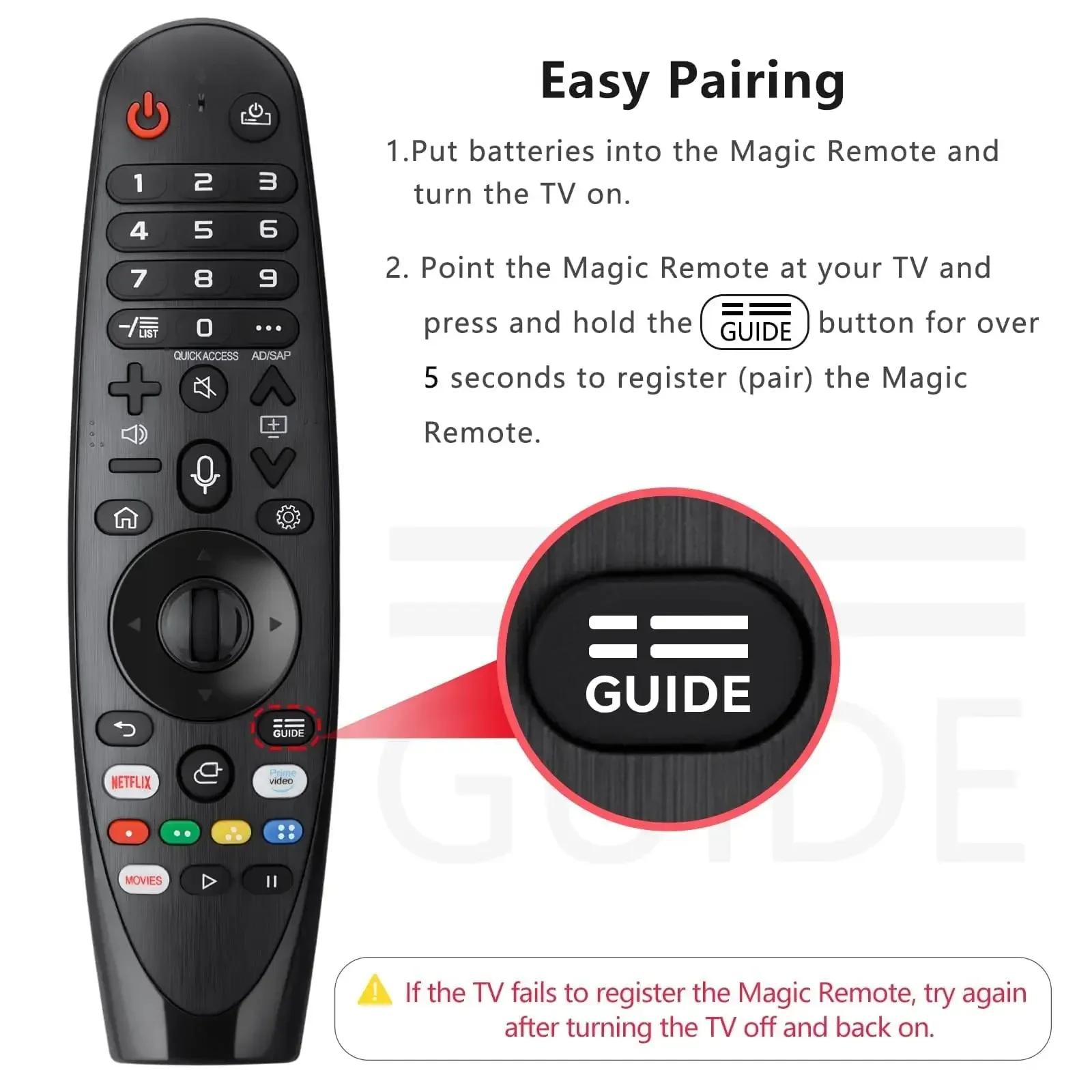 Control remoto mágico por voz mejorado para LG OLED Smart TV reemplazo remoto mágico AN-MR20GA MR19BA MR18BA MR650A, con función de puntero - imagen 4