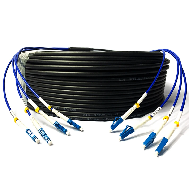 Cable de conexión de fibra óptica con cabezal LC SC FC de 100m Cable de fibra óptica blindado Cable de fibra óptica sin fusión para exteriores de 4 núcleos al por mayor - imagen 2