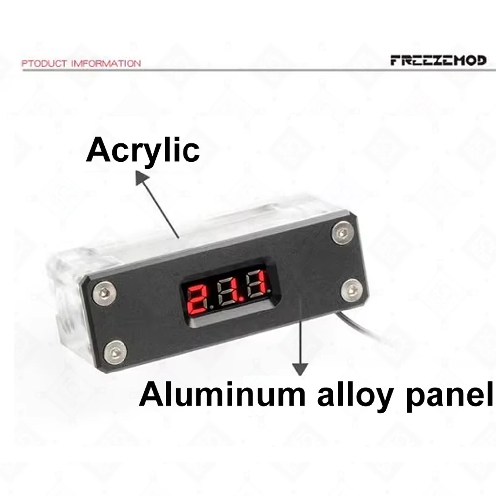 FREEZEMOD Monitor LCD pantalla de temperatura medidor de flujo refrigeración por agua Sensor de temperatura acrílico iluminación de detección eléctrica - imagen 3
