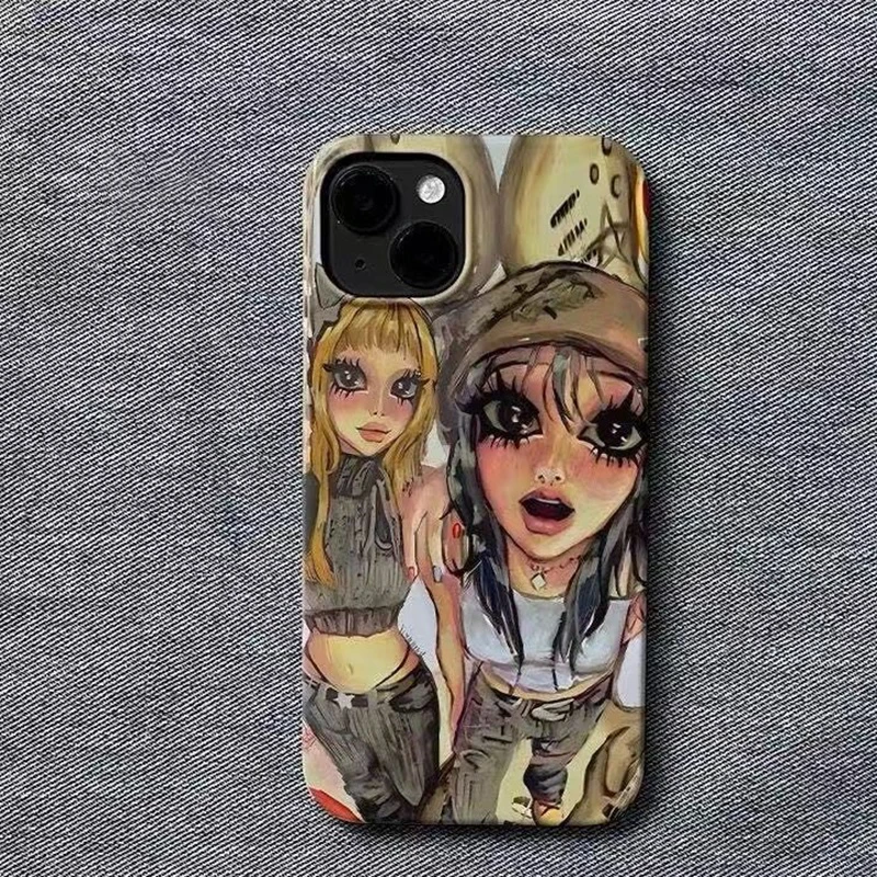 Funda de teléfono Y2K Cool Girl para iPhone 16 15 14 13 12 11 Pro Max XS XR XSMax 6 7 8 Plus cubierta dura HD brillante para PC - imagen 3
