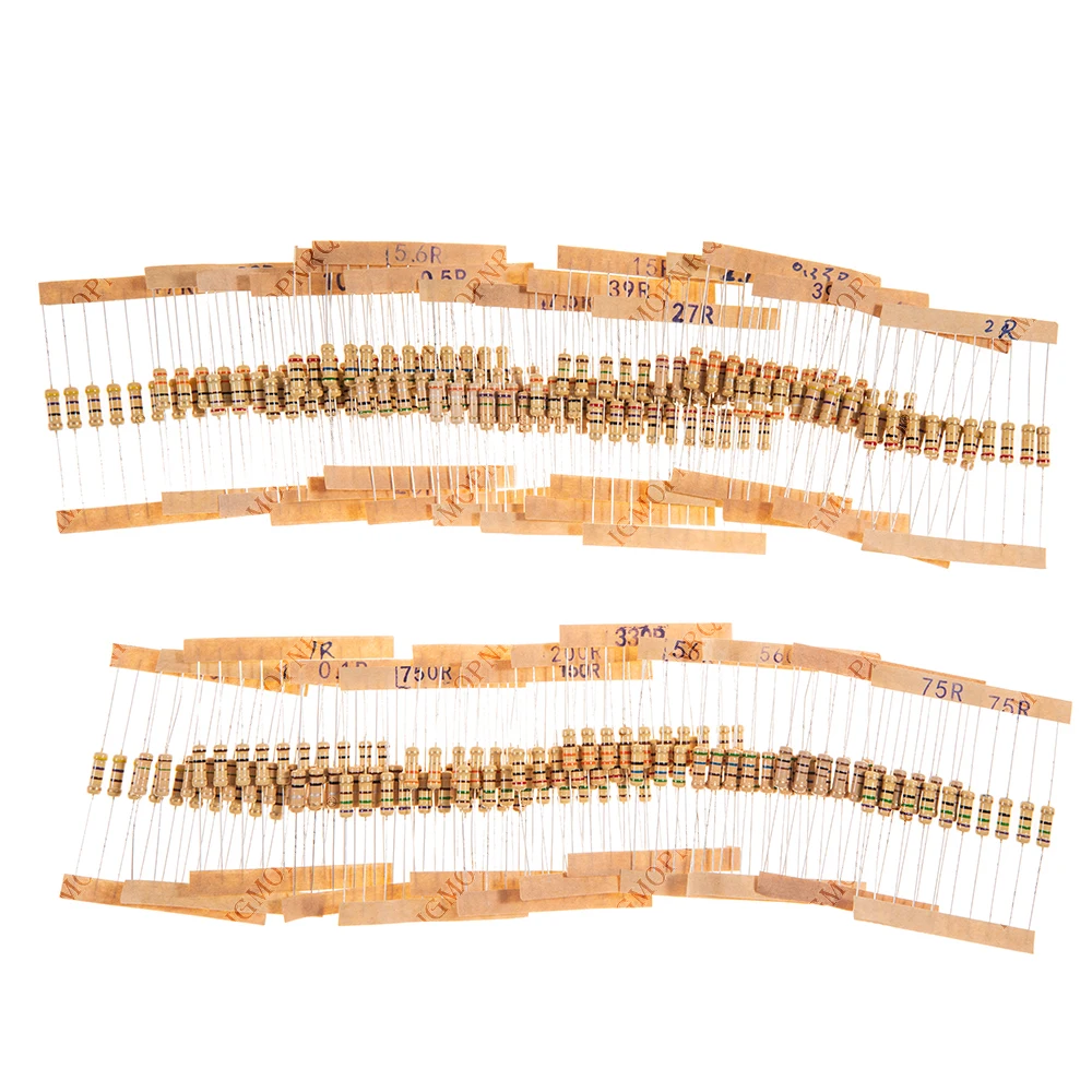 Hjxrhgal-Kit de resistencia de película de carbono, 1W, 300, 30 valores X 10 unidades, 5%-0,1 ohm - imagen 5